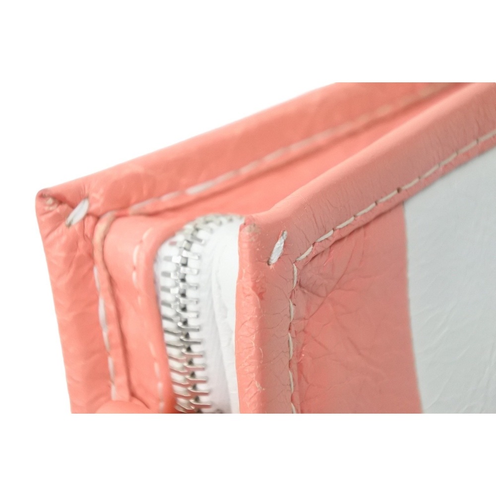 Balenciaga Pouch Wallet Shoulder Bag Leather Bazaar White Pink - Picture 6 of 10